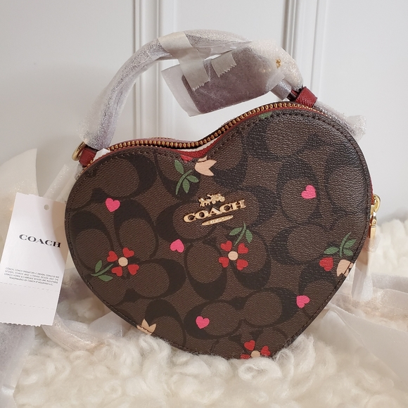 Coach Bags Coach Heart Crossbody In Signature Canvas Nwt Poshmark